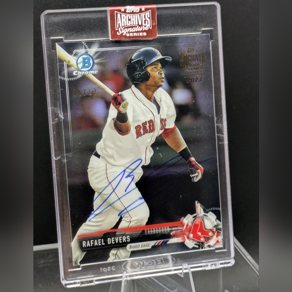 2023 Topps Archives Signature Series Rafael Devers Auto /13 2017 Bowman Chrome - Picture 2 of 7